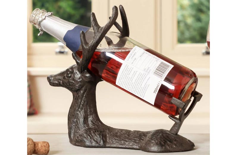 Cast iron stag wine rack