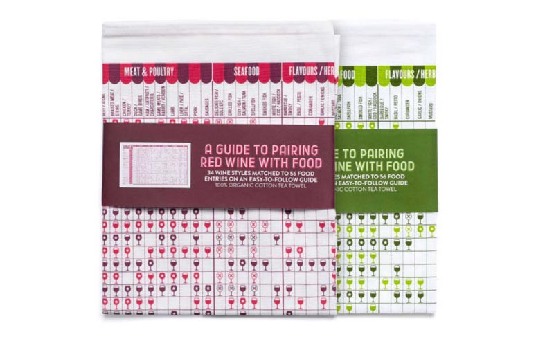 Wine pairing towel set